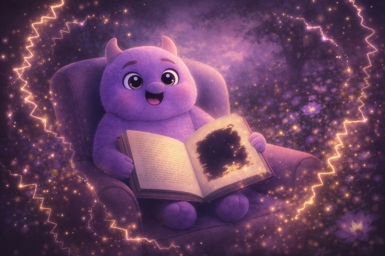 Mi experiencing visual aura - shimmering zigzag patterns surrounding the view of an open book