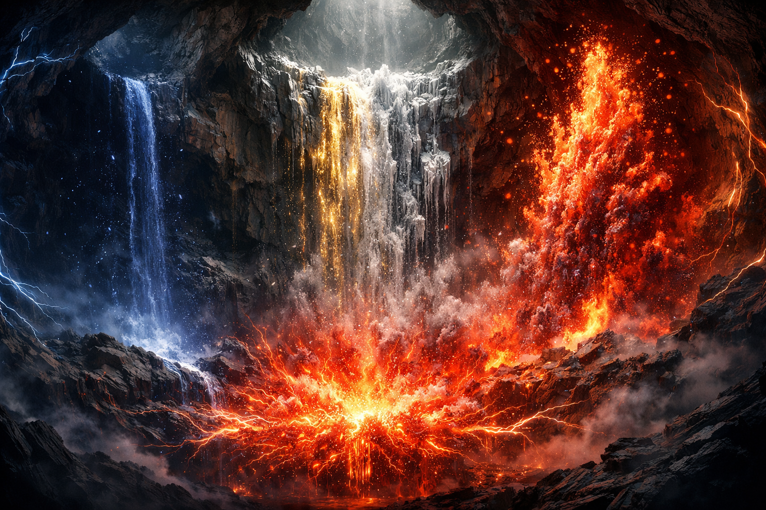 The Triple Cascade — cinematic visualization of three simultaneous neurochemical disruptions triggered by estrogen withdrawal